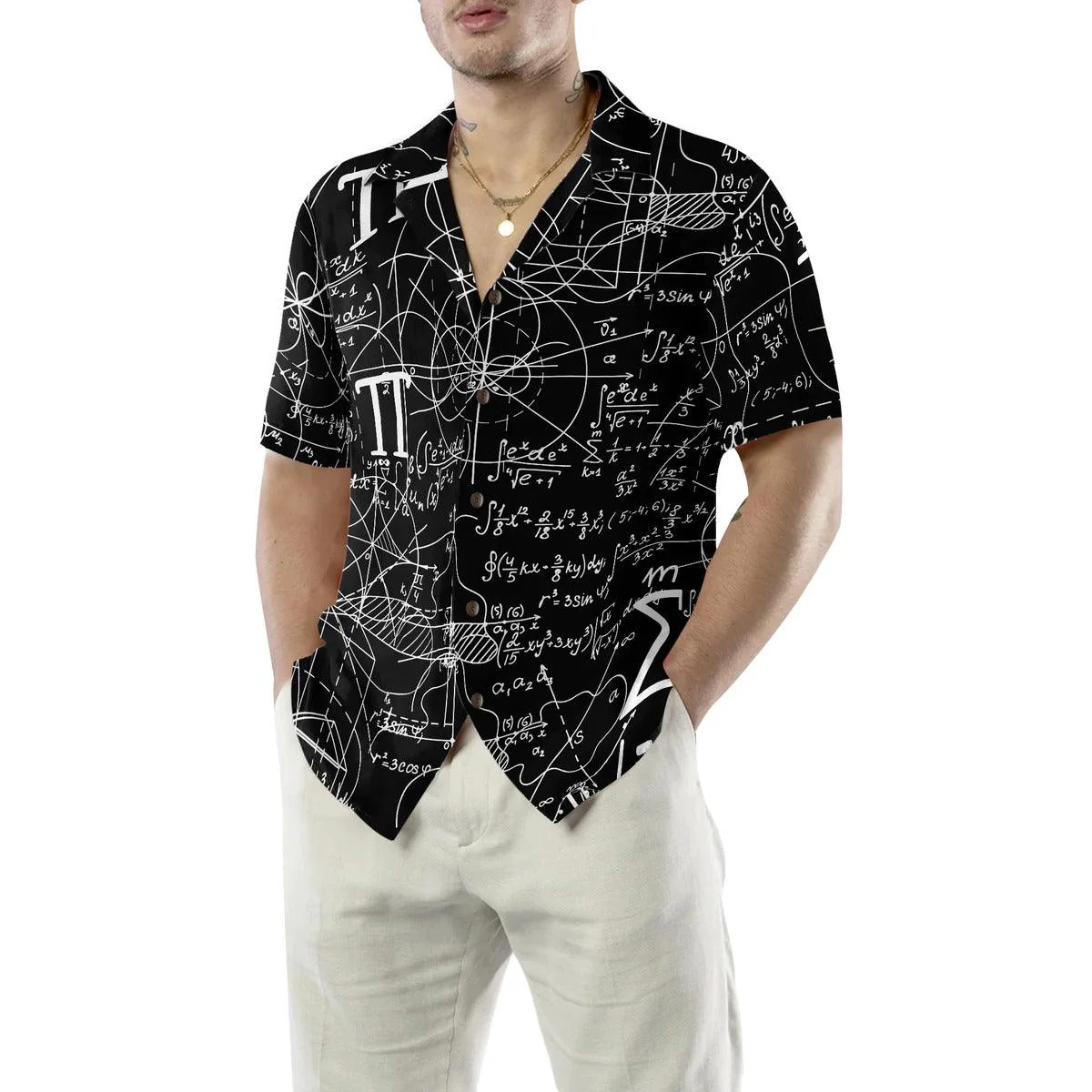 Math Aloha Hawaiian Shirt, Math Seamless Pattern Hawaiian Shirt, Math Hawaiian Shirt For Summer - Perfect Gift For Men, Women, Math Lover, Friend - Image 5