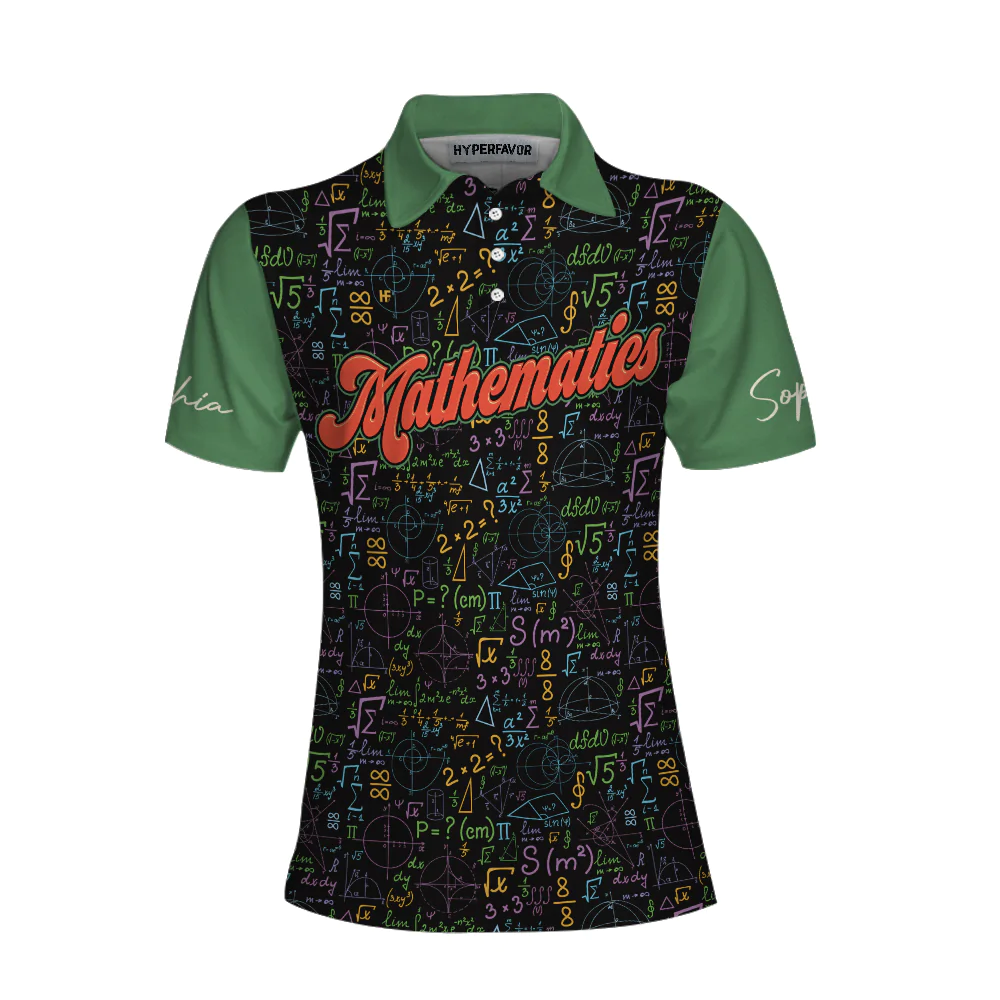 Math Teacher Custom Name Women Polo Shirt, I'm A Math Teacher I'm Always Right, Math Symbols Women Polo Shirts, Cool Gift For Female Teacher, Ladies - Image 6