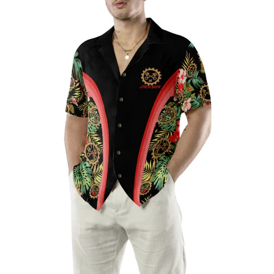 Mechanic Custom Name Hawaiian Shirt, Personalized Mechanic Tropical Floral Aloha Shirt For Men - Perfect Gift For Mechanic, Friend, Family - Image 5
