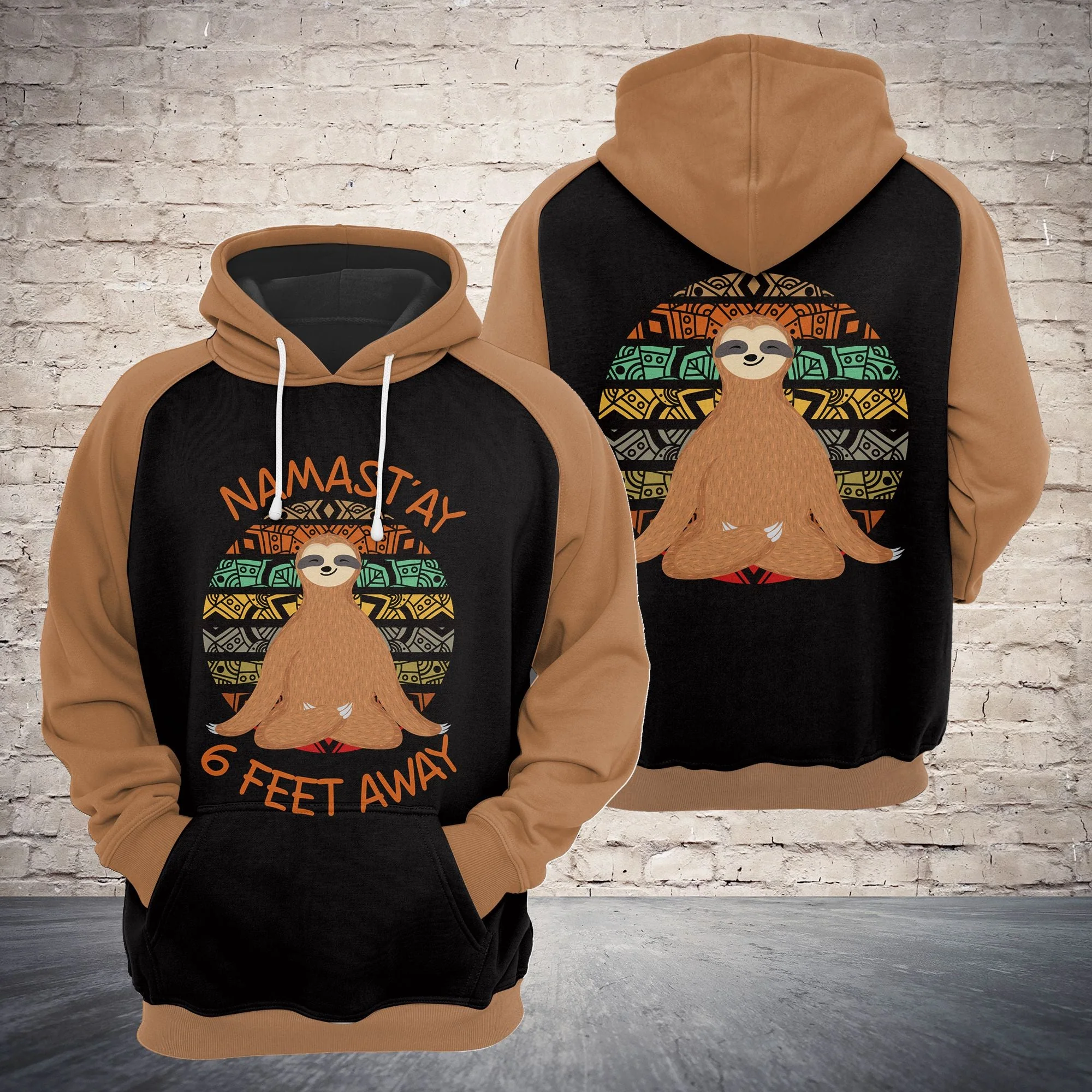 Meditation Pullover Premium Hoodie Mamastay 6 Feet Away, Perfect Outfit For Men And Women On Christmas New Year Autumn Winter - Image 2