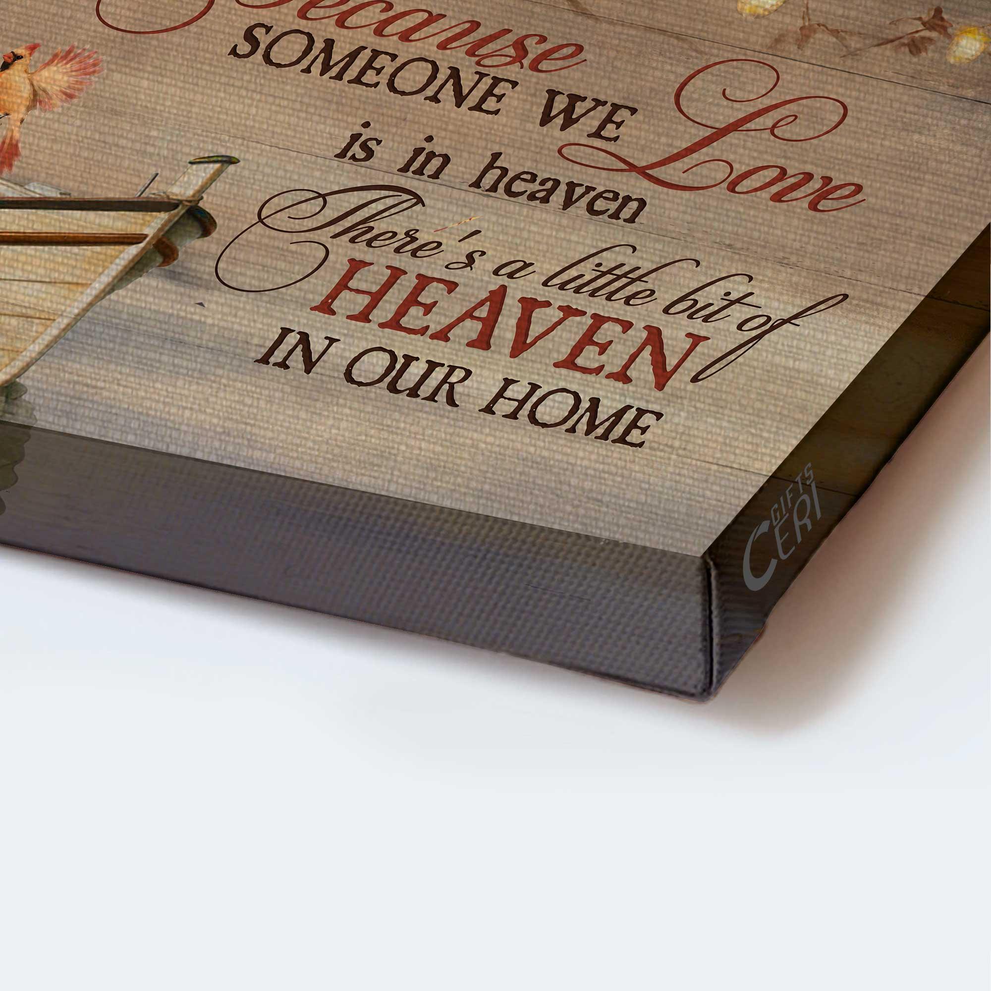 Memorial Landscape Canvas - Beautiful lantern, Romantic date, Cardinal Landscape Canvas - Memorial Gift For Family Members - Because someone we love is in heaven - Image 3