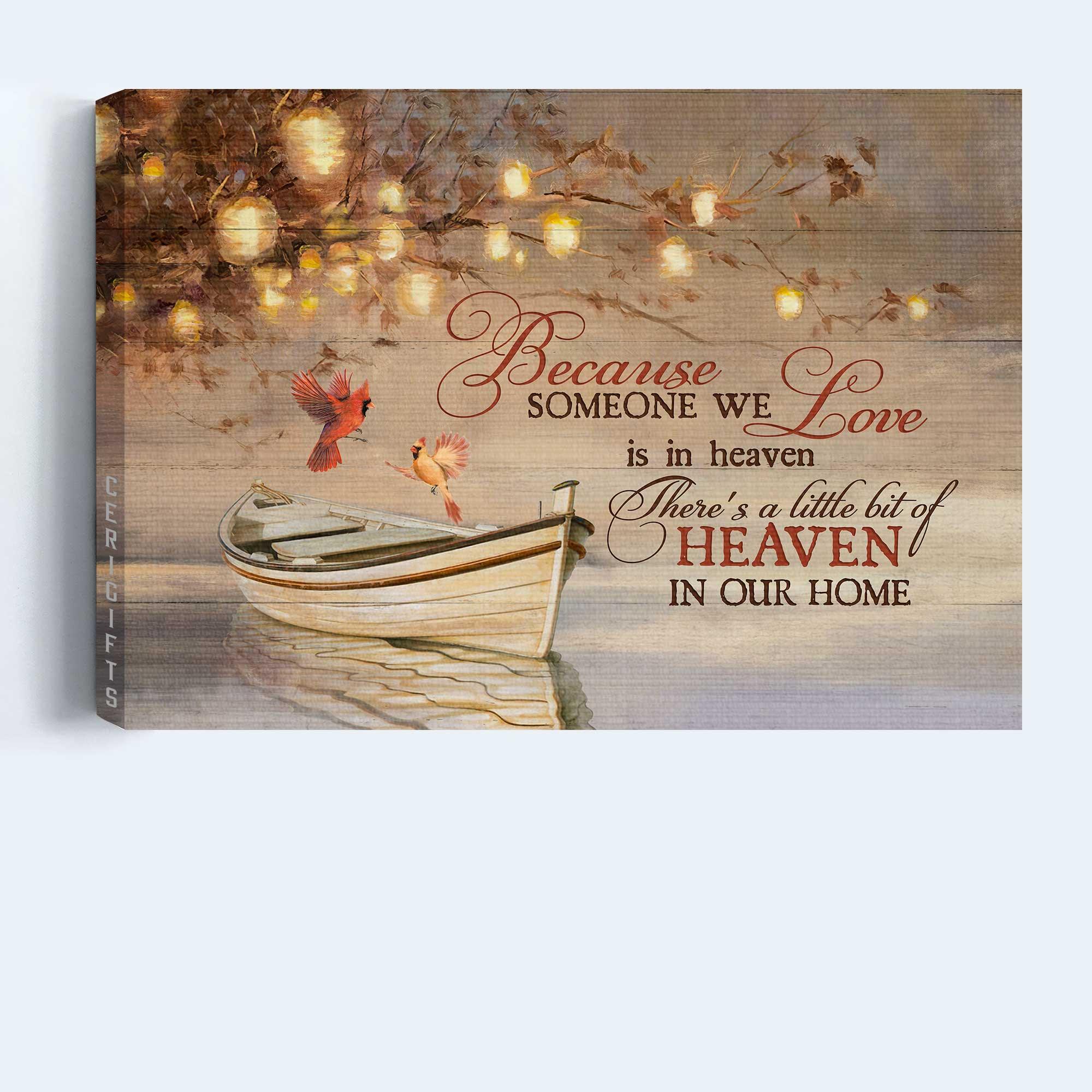 Memorial Landscape Canvas - Beautiful lantern, Romantic date, Cardinal Landscape Canvas - Memorial Gift For Family Members - Because someone we love is in heaven - Image 4