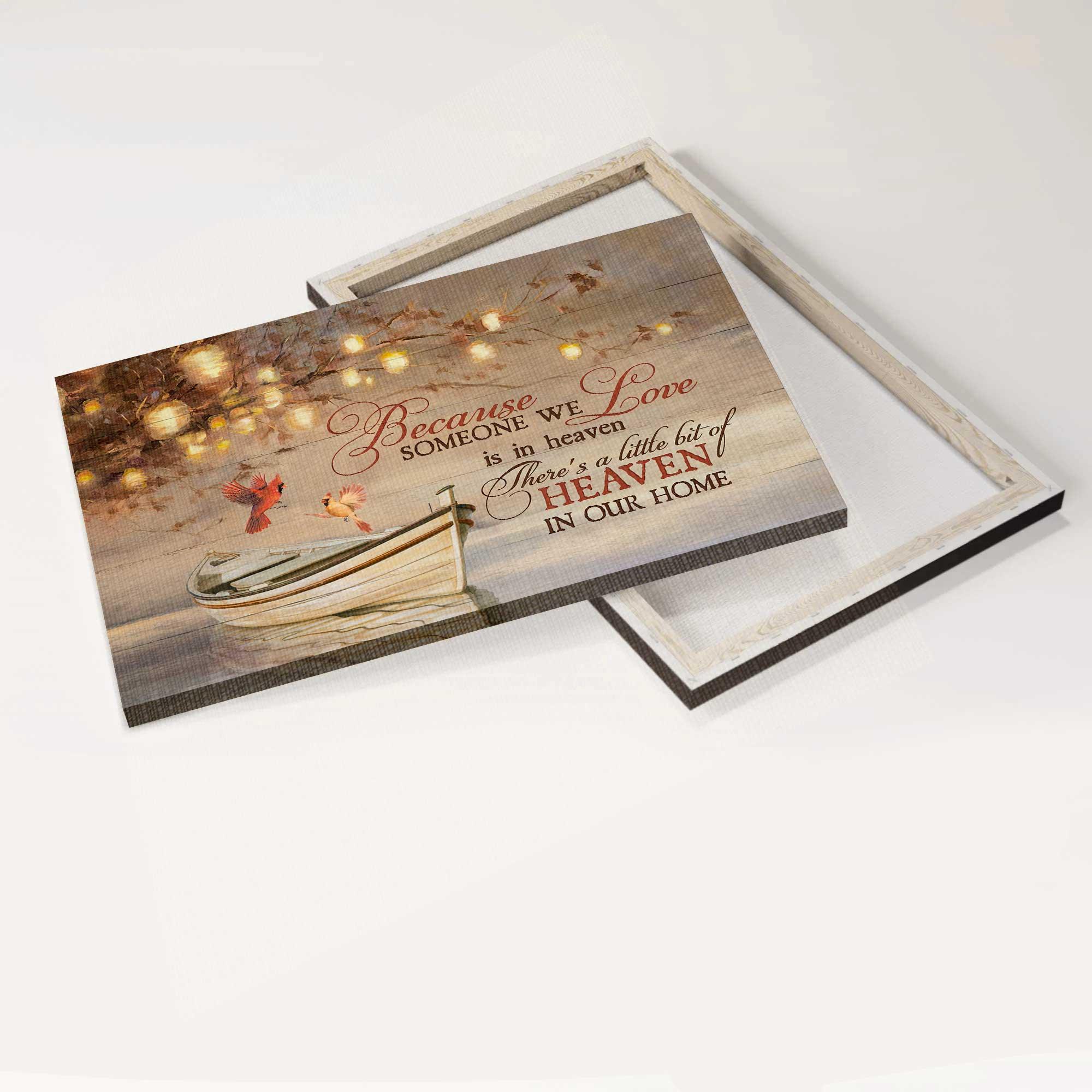 Memorial Landscape Canvas - Beautiful lantern, Romantic date, Cardinal Landscape Canvas - Memorial Gift For Family Members - Because someone we love is in heaven - Image 5