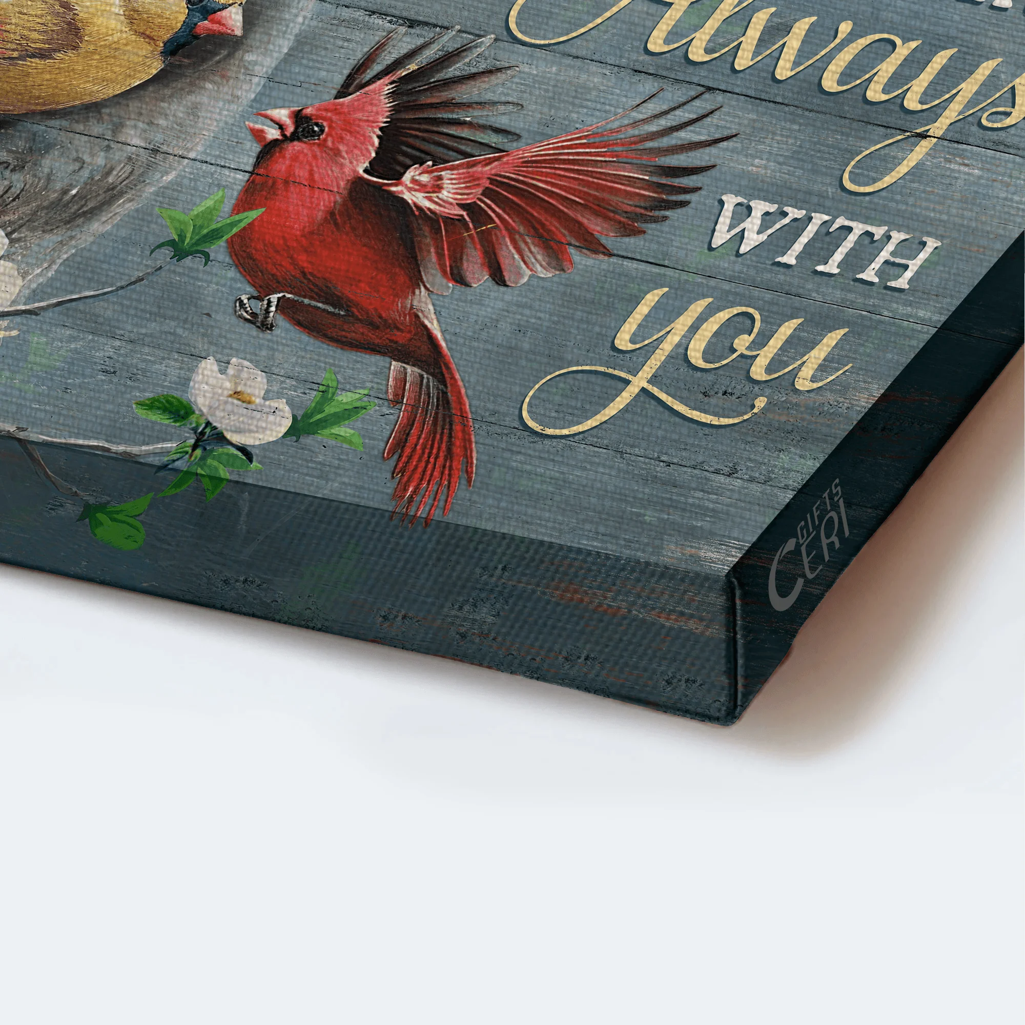 Memorial Premium Wrapped Landscape Canvas - Cardinal Painting, Beautiful Japanese Anemone, I Am Always With You - Heaven Gift For Family Members - Image 3