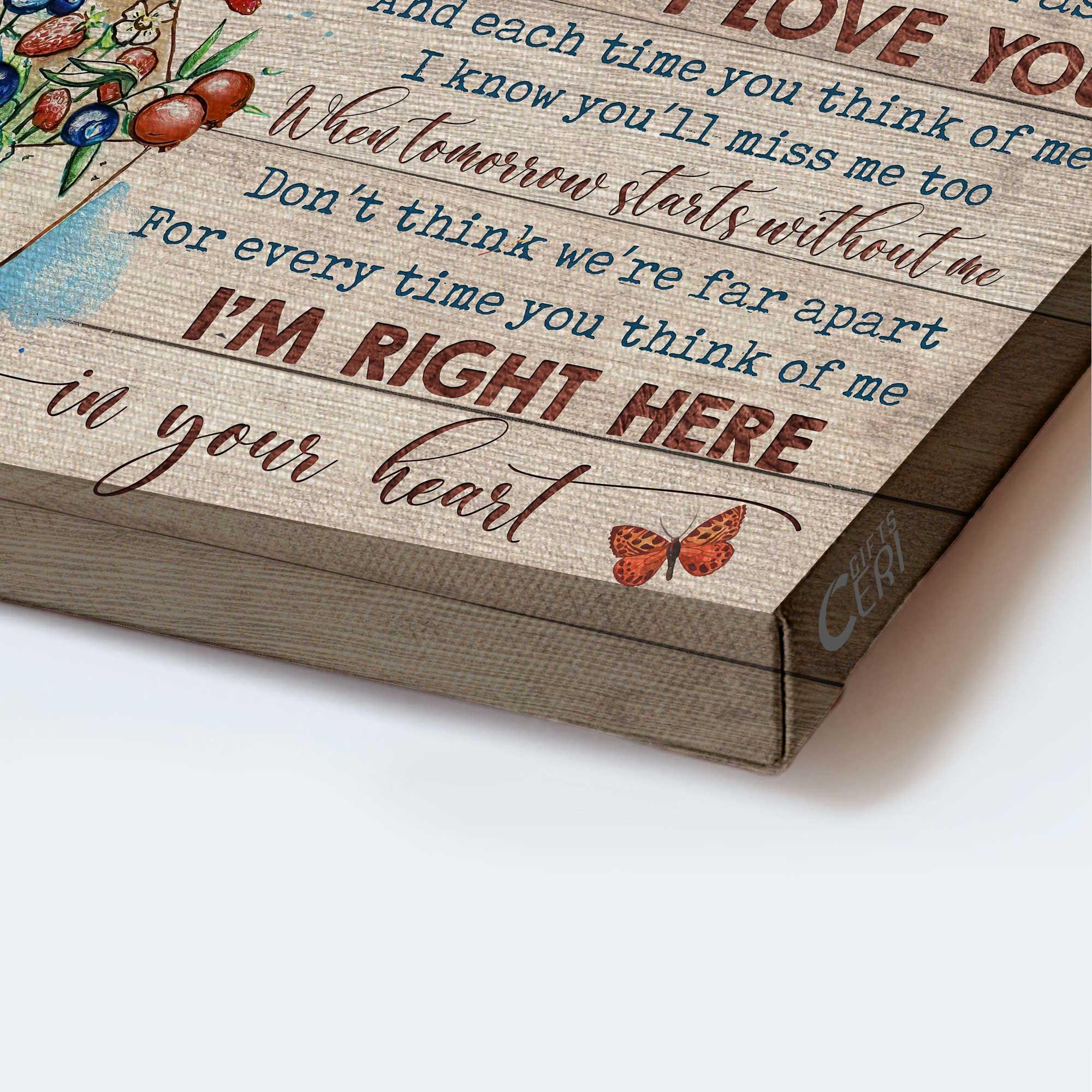 Memorial Premium Wrapped Landscape Canvas - Flower painting, Butterfly canvas, Letter from heaven - Heaven Gifts for members family - Image 3