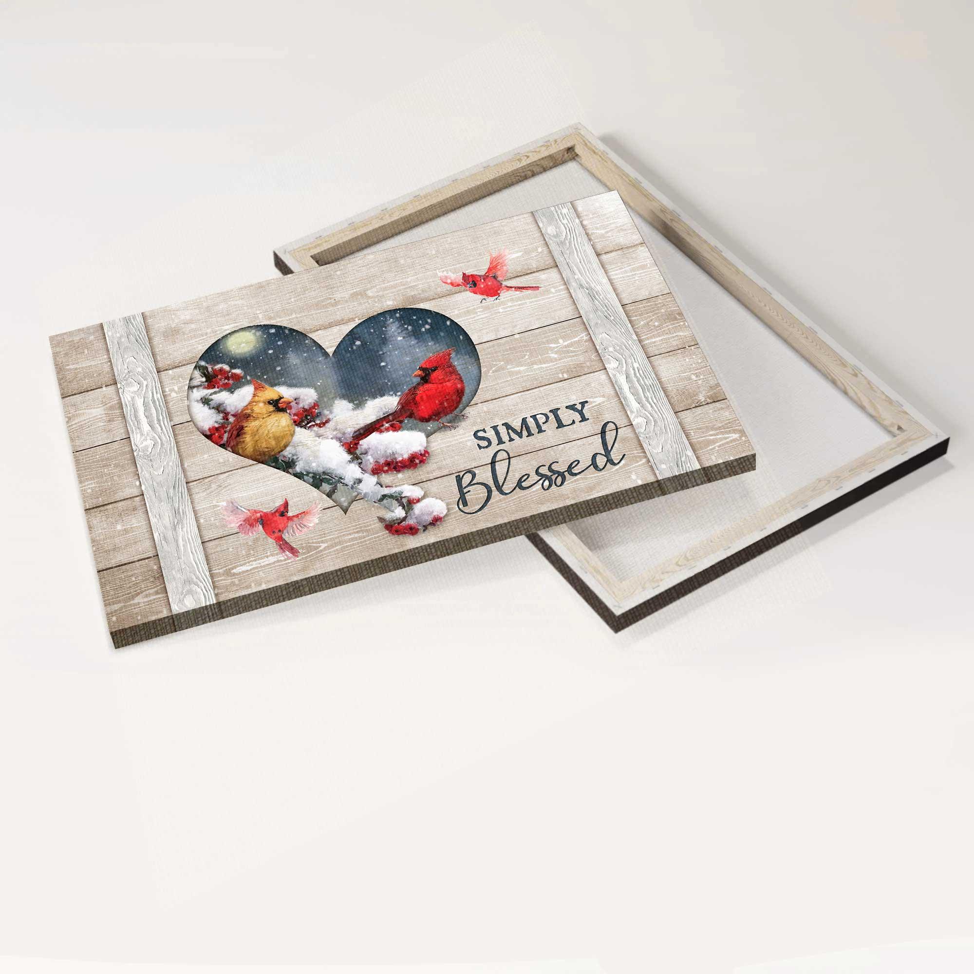 Memorial Premium Wrapped Landscape Canvas - Frozen cranberry, Cardinal drawing, Beautiful night, Simply blessed - Heaven Gifts for members family - Image 5