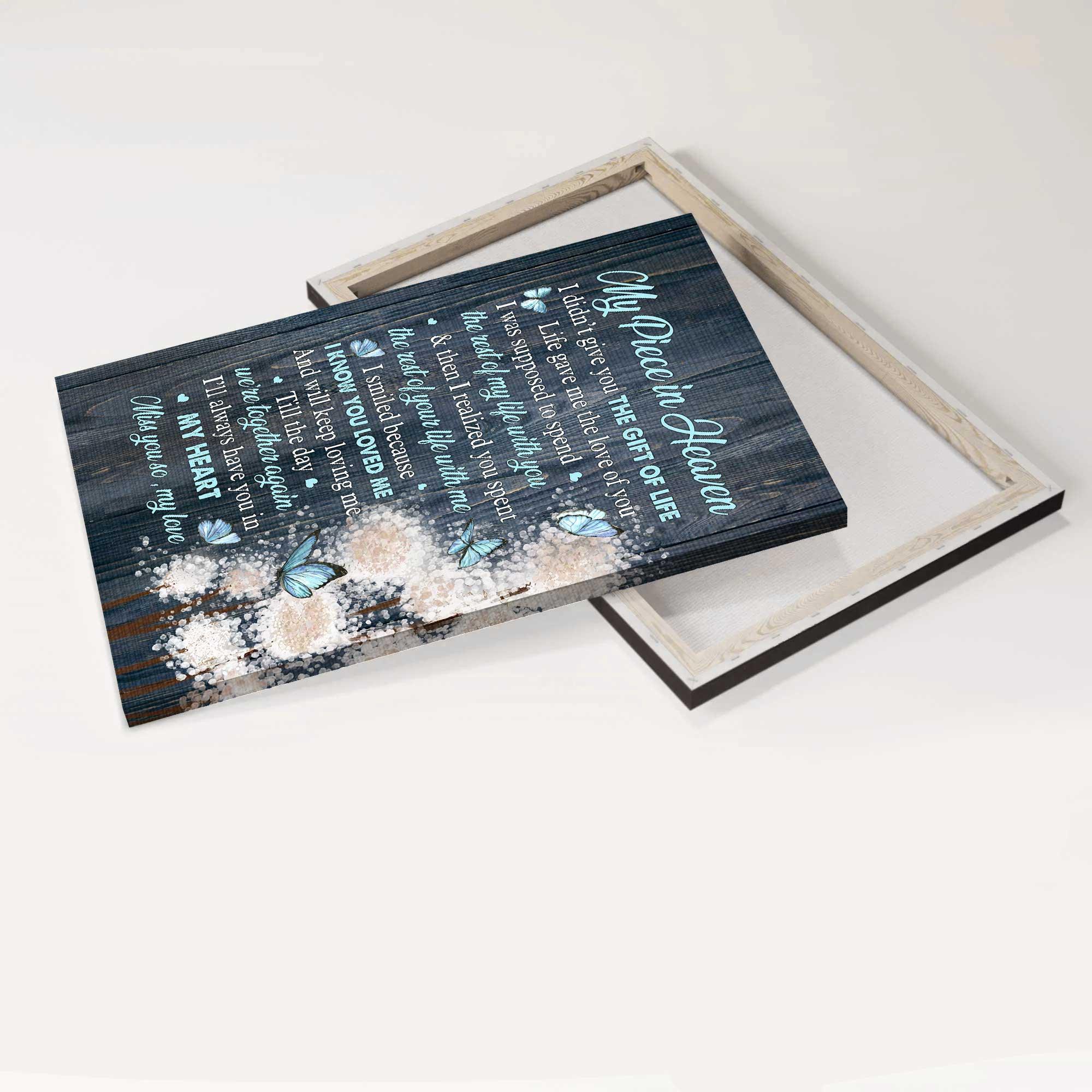 Memorial Premium Wrapped Portrait Canvas - Blue Butterfly, Dandelion, I'll Always Have You In My Heart - Heaven Gift For Members Family - Image 3