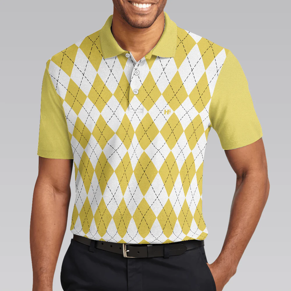 Men Bowling Polo Shirt - Yes I Do Have A Retirement Plan I Plan On Bowling Polo Shirt, Yellow Argyle Pattern Shirt, Gift For Bowlers - Perfect Gift For Men - Image 5