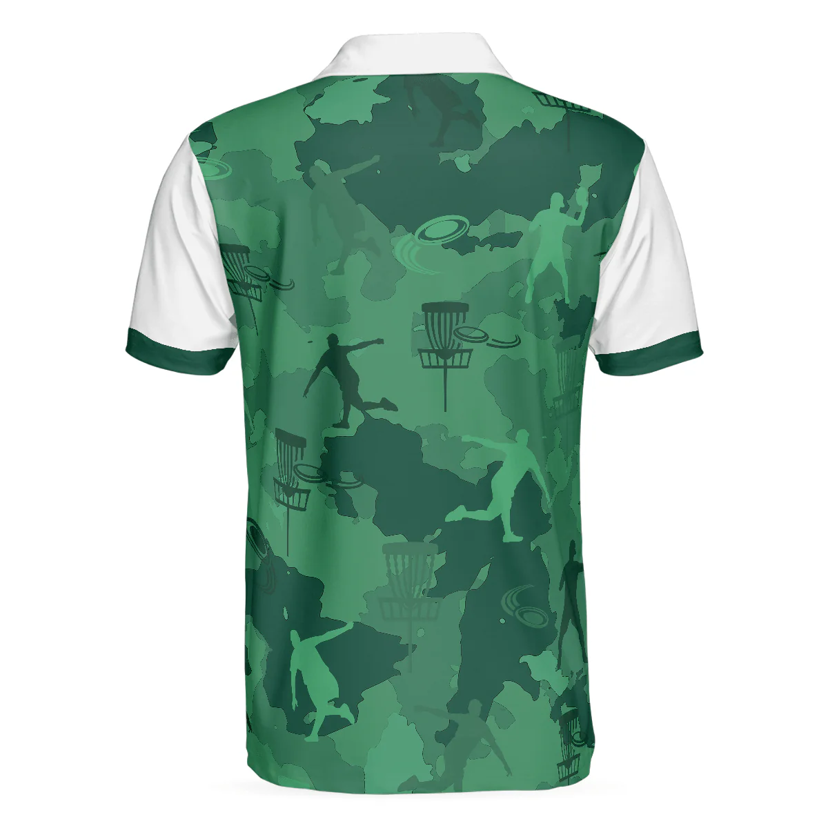Men Disc Golf Polo Shirt - Camouflage Texture Doink Disc Golf Men Polo Shirt, Disc Player Polo Shirt, Camo Disc Golf Shirt For Men - Image 2