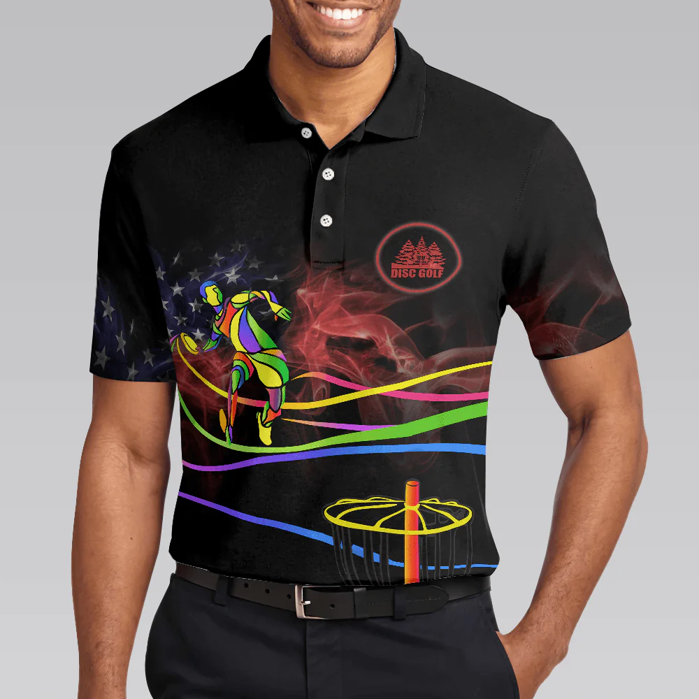 Men Disc Golf Polo Shirt - Disc Golf Is My Life Men Polo Shirt, Colorful Disc Golf Shirt Design For Male - Perfect Polo Shirt For Men - Image 5