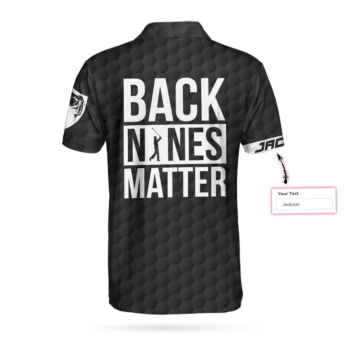 Men Golf Polo Shirt - Best Personalized Golf Polo Shirt, Back Nines Matter Custom Golf Polo Shirt, Black Theme American Flag Golf Polo Shirt For Men - Image 3