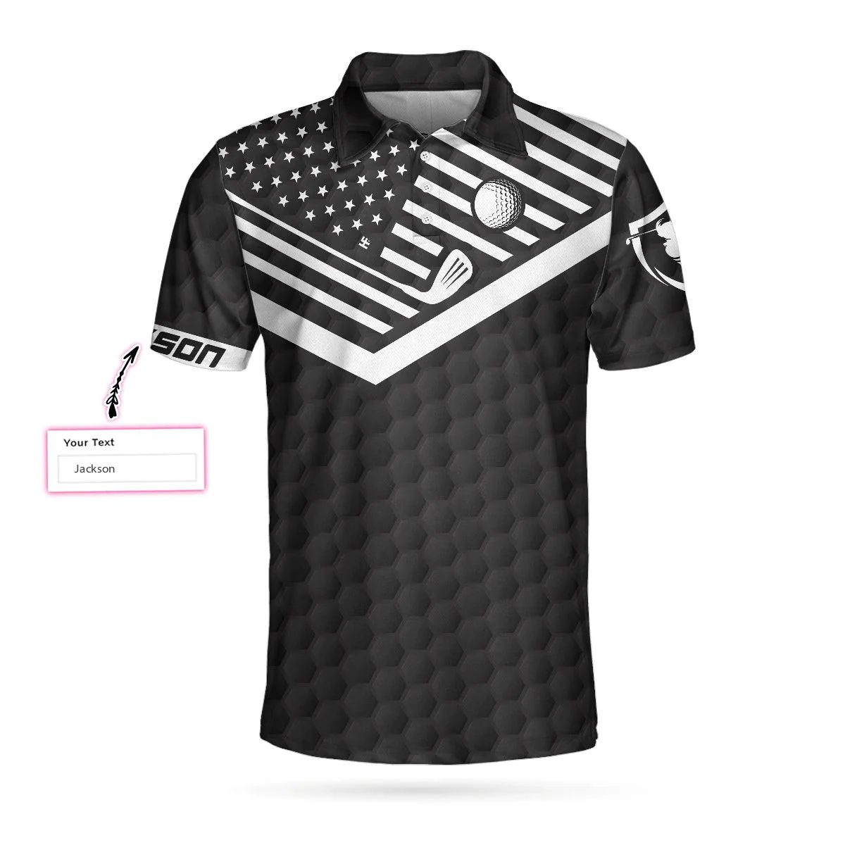 Men Golf Polo Shirt - Best Personalized Golf Polo Shirt, Back Nines Matter Custom Golf Polo Shirt, Black Theme American Flag Golf Polo Shirt For Men - Image 4