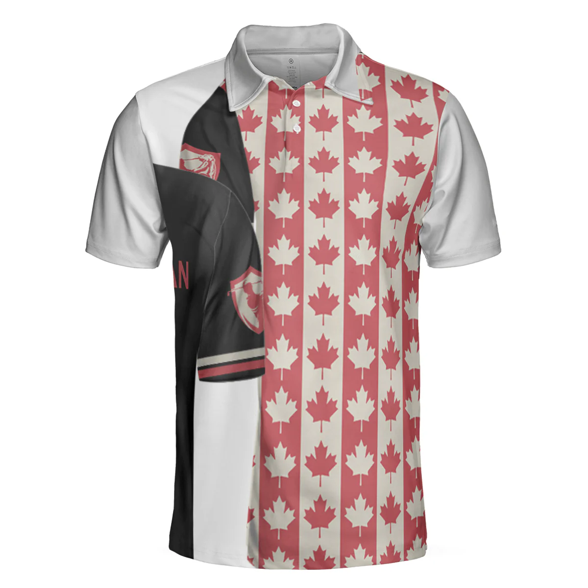 Men Golf Polo Shirt - Canadian Golf Flag Polo Shirt, Simple Golfing Shirt Design For Canadian Fans Men Polo Shirt - Perfect Polo Shirt For Men, Golfers - Image 3