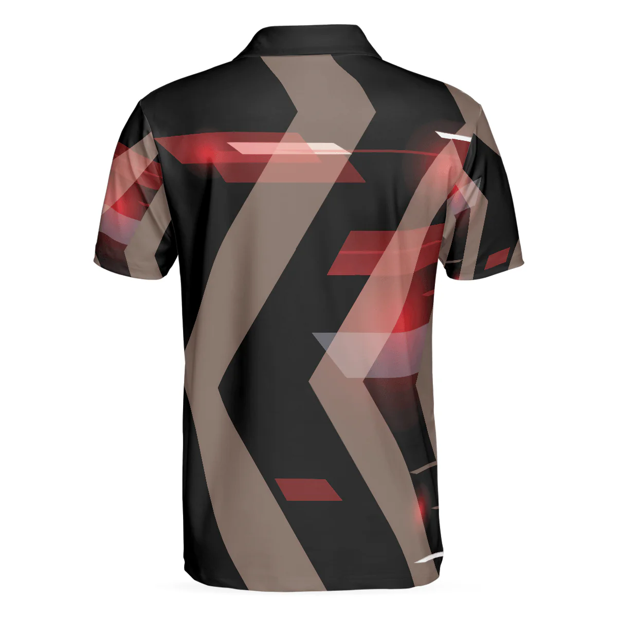 Men Golf Polo Shirt - Digital Golf Style Polo Shirt, Black And Red Golfer Golf Shirt For Men, Best Gift For Men Golfers - Image 2