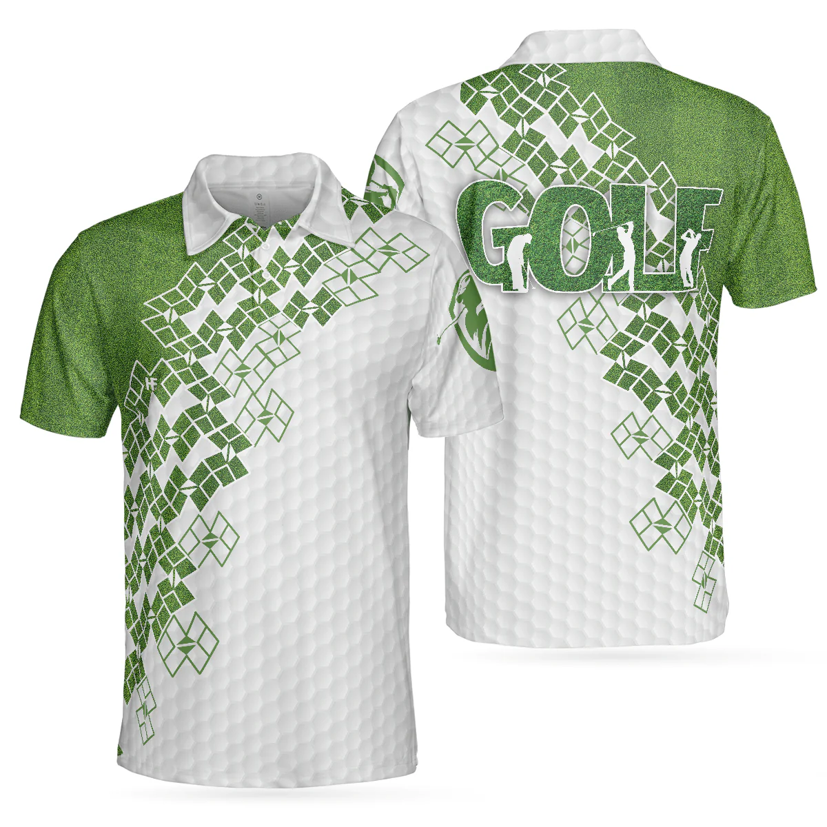 Men Golf Polo Shirt - Elegant Golf In Green Golf Polo Shirt, White And Green Golf Shirt For Men - Perfect Polo Shirt For Men, Golfers