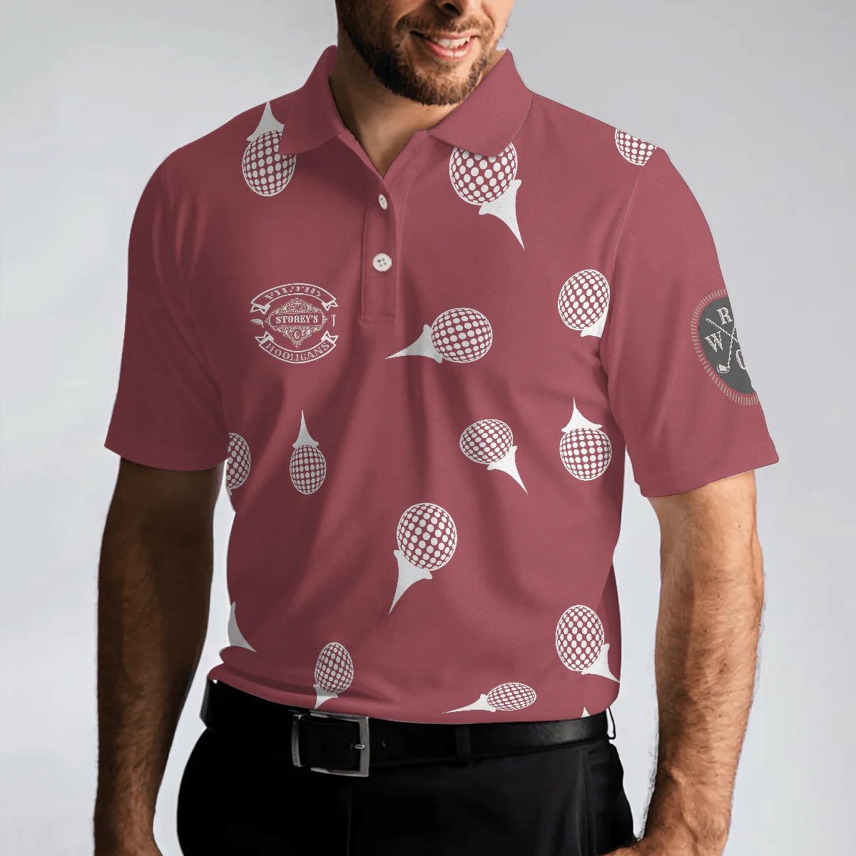 Men Golf Polo Shirt - Filthy Red and White Golf Men Polo Shirt, Let's Par Tee Men Polo Shirt - Perfect Polo Shirt For Men, Golfers - Image 4