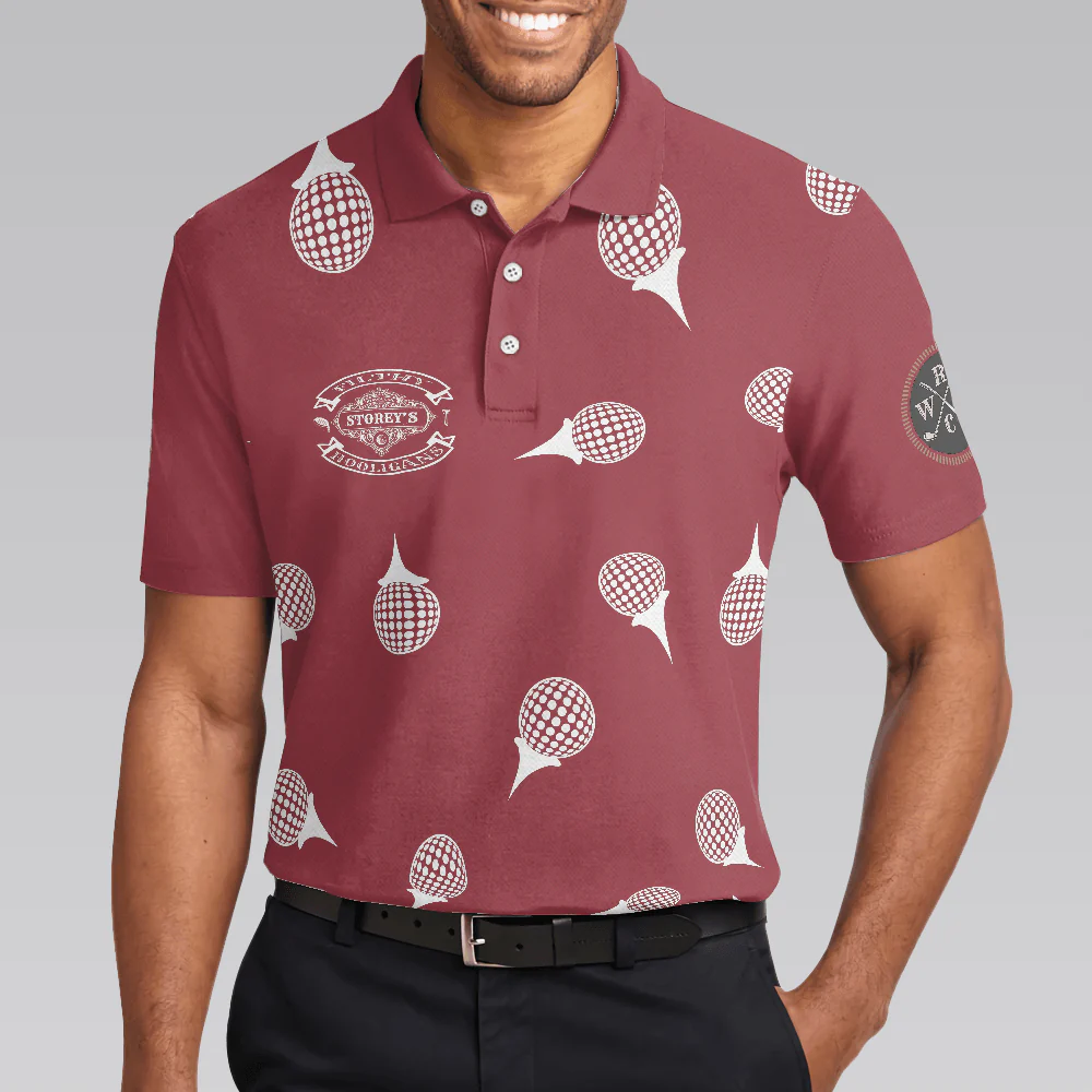 Men Golf Polo Shirt - Filthy Red and White Golf Men Polo Shirt, Let's Par Tee Men Polo Shirt - Perfect Polo Shirt For Men, Golfers - Image 5