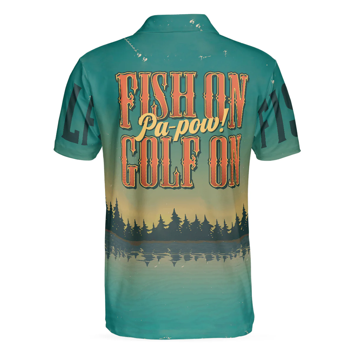 Men Golf Polo Shirt - Fly Fishing And Golf Men Polo Shirt, Fish On Golf On Pa-Pow Fishing Men Polo Shirt - Perfect Polo Shirt For Men, Golfers - Image 2