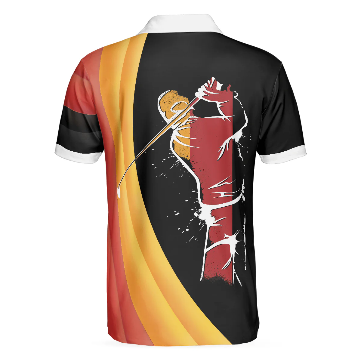 Men Golf Polo Shirt - German Flag Golf Art Short Sleeve All Over Print Men Polo Shirt - Perfect Polo Shirt For Men, Golfers - Image 2