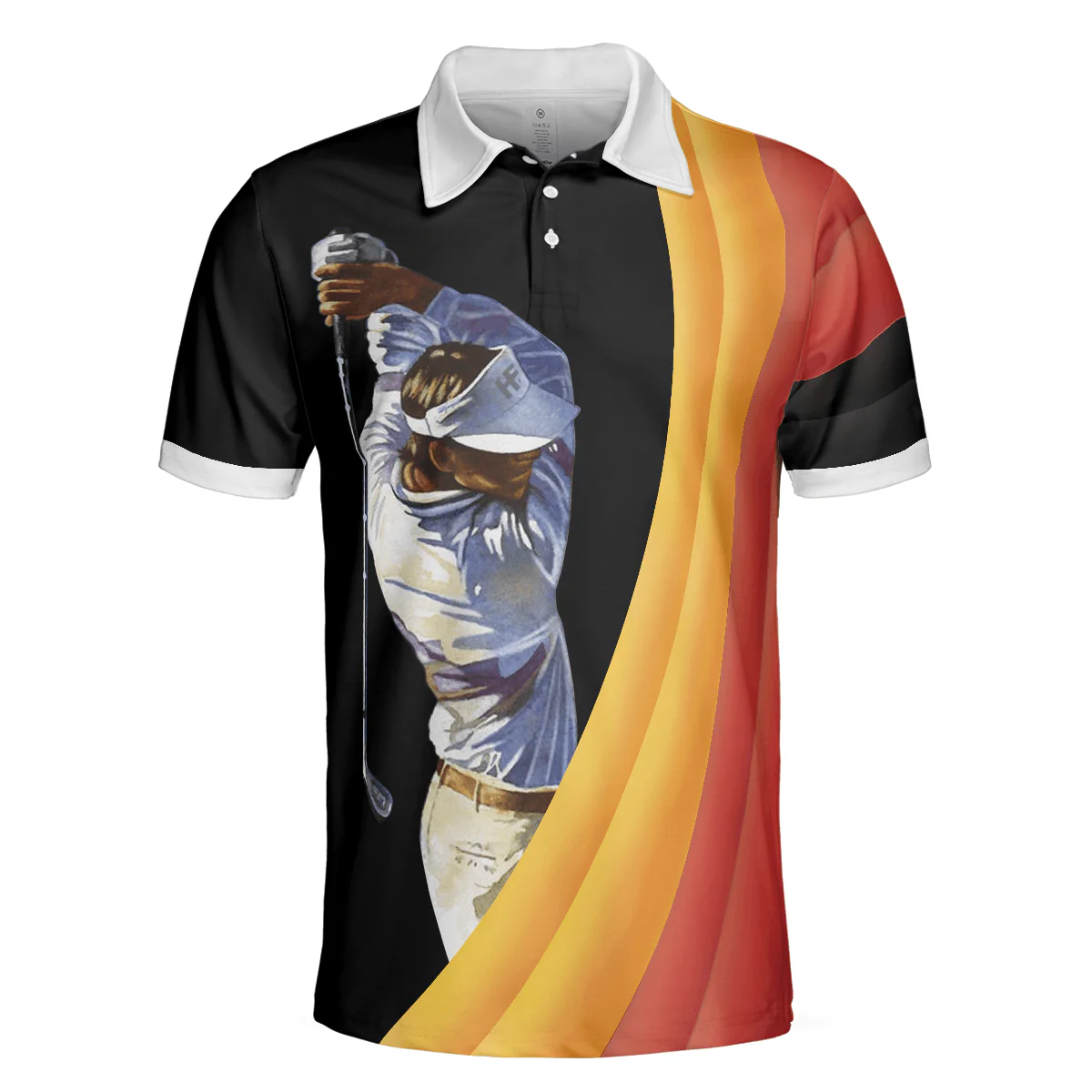 Men Golf Polo Shirt - German Flag Golf Art Short Sleeve All Over Print Men Polo Shirt - Perfect Polo Shirt For Men, Golfers - Image 3
