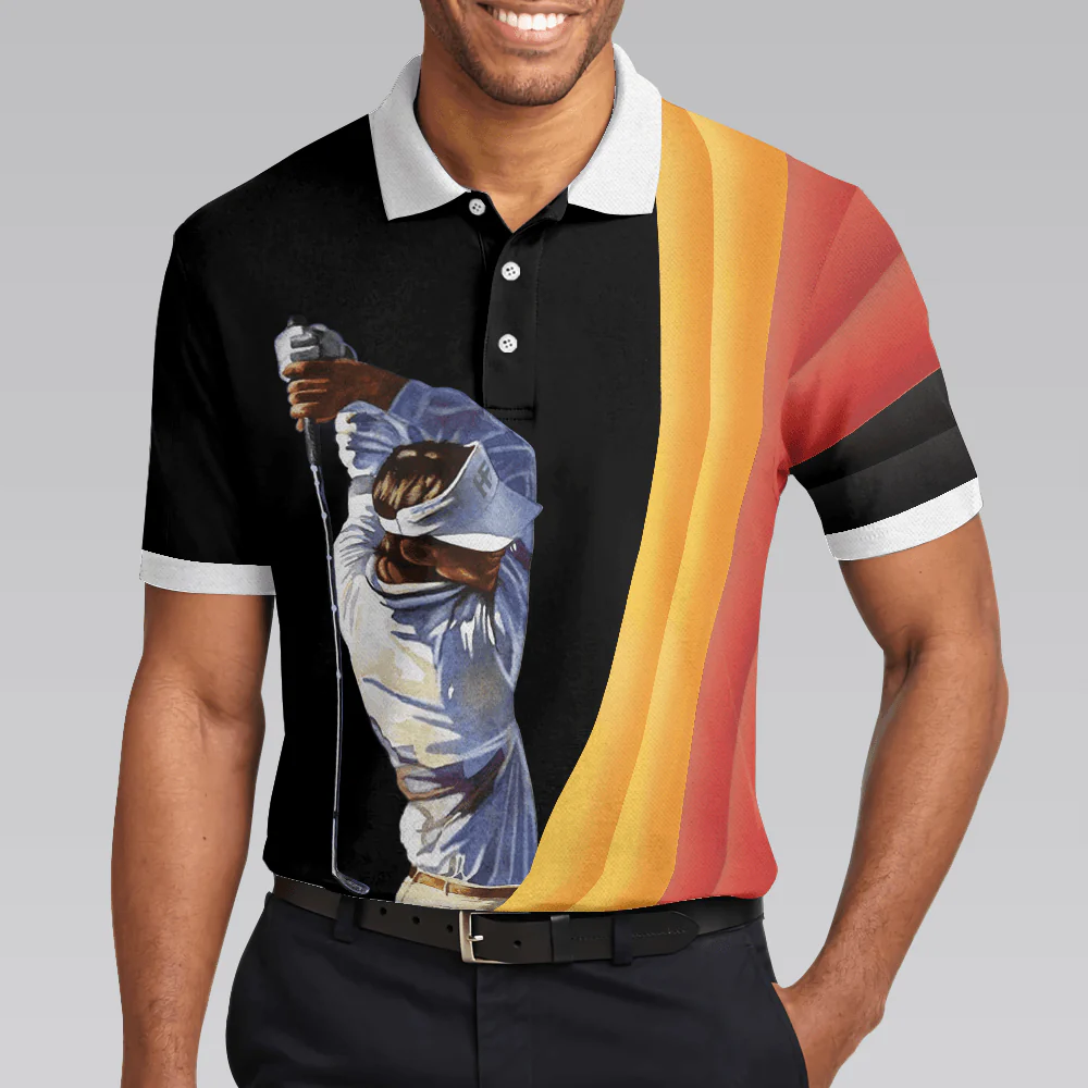 Men Golf Polo Shirt - German Flag Golf Art Short Sleeve All Over Print Men Polo Shirt - Perfect Polo Shirt For Men, Golfers - Image 4