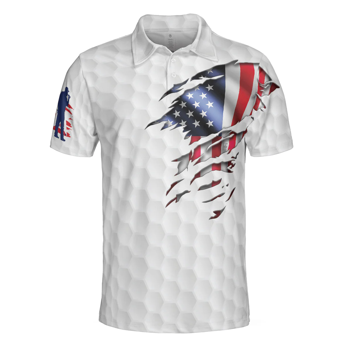 Men Golf Polo Shirt - Golf American Flag Men Polo Shirt, American Flag Golf And Drink Lover Polo Shirt, Drinking Golf Shirt For Men, Gift For Golfers - Image 3