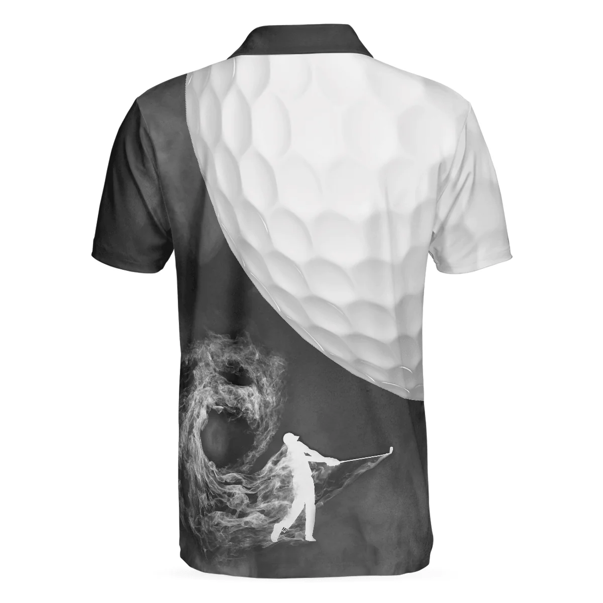 Men Golf Polo Shirt - Golf Ball And Golfer With Smoke, Smoke Golf Player Golf Men Polo Shirt - Perfect Polo Shirt For Men, Golfers - Image 4