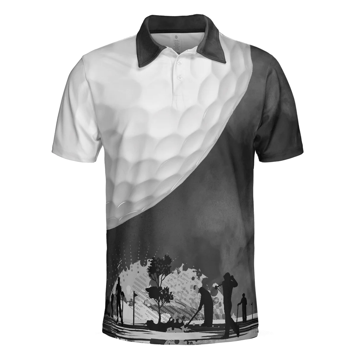 Men Golf Polo Shirt - Golf Ball And Smoke Background Golf, Smoke Golf Player Men Polo Shirt - Perfect Polo Shirt For Men, Golfers - Image 3