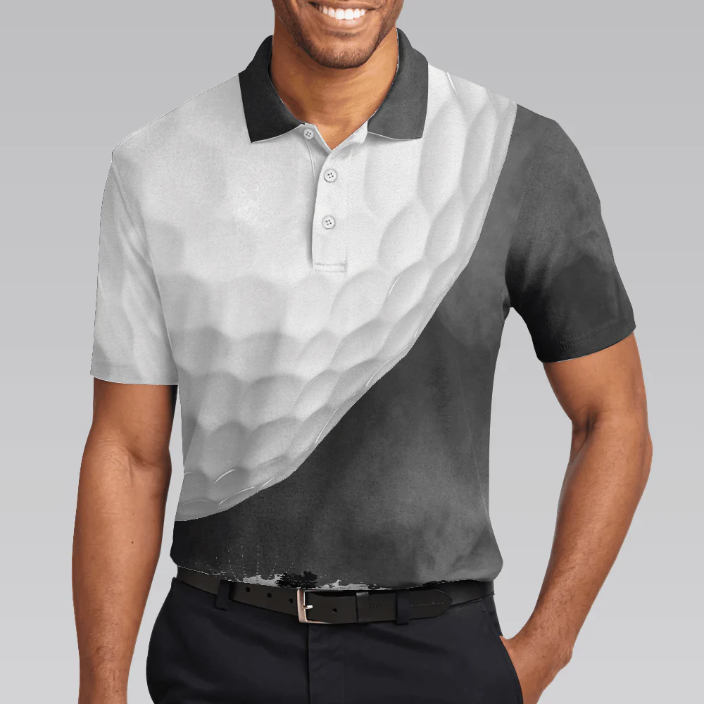 Men Golf Polo Shirt - Golf Ball And Smoke Background Golf, Smoke Golf Player Men Polo Shirt - Perfect Polo Shirt For Men, Golfers - Image 4