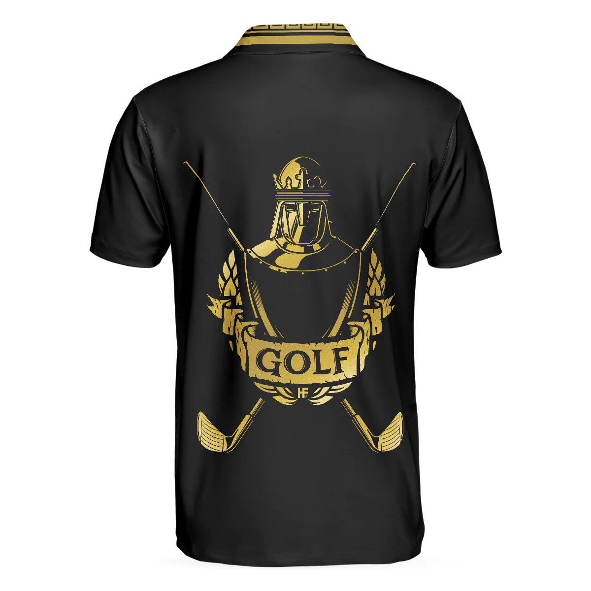 Men Golf Polo Shirt - Golf Crusader King Lion Men Polo Shirt, Luxury Baroque Pattern Men Polo Shirt - Perfect Polo Shirt For Men, Golfers - Image 2