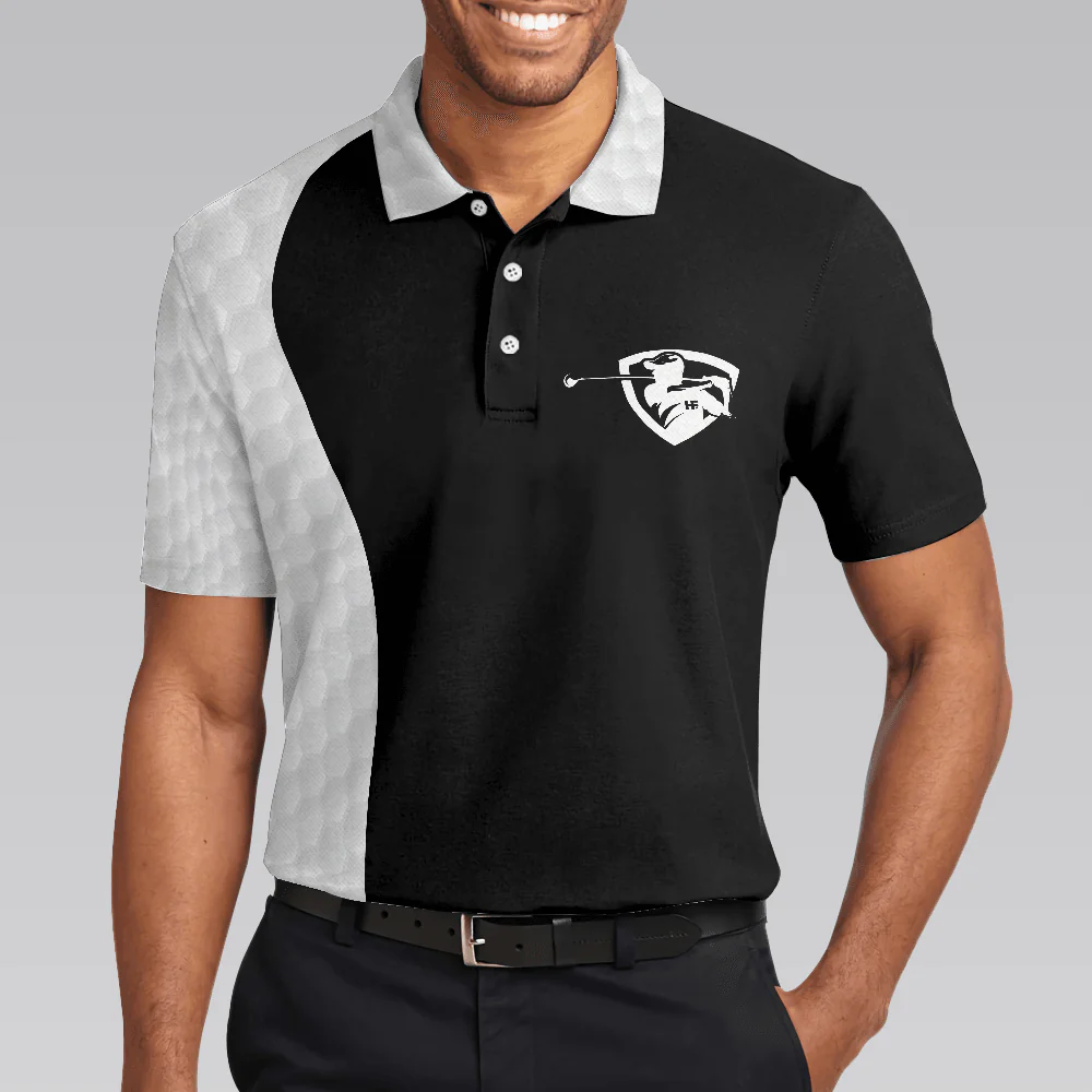 Men Golf Polo Shirt - Golf I Play Like An Old Man Polo Shirt, Black And White Golf Sayings Shirt Design, Golf Gift For Men, Golfers - Image 4