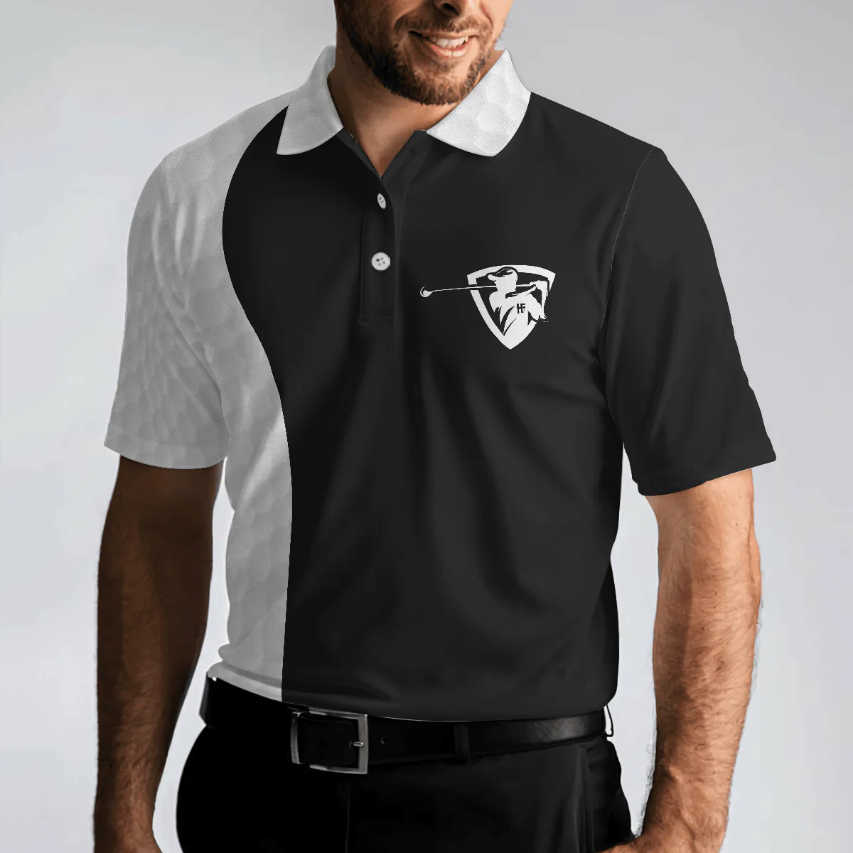Men Golf Polo Shirt - Golf I Play Like An Old Man Polo Shirt, Black And White Golf Sayings Shirt Design, Golf Gift For Men, Golfers - Image 5