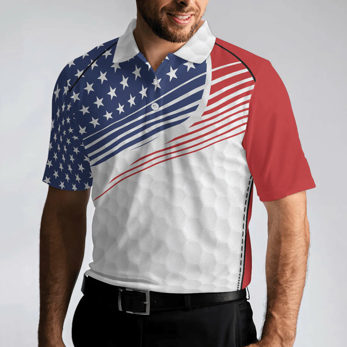 Men Golf Polo Shirt - Golf Skull Wear Hat USA Men Golf Polo Shirt - Perfect Polo Shirt For Men, Golfers - Image 5