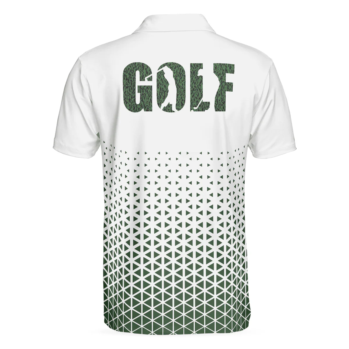 Men Golf Polo Shirt - Golf Texture Aluminium Men Polo Shirt, Triangle Geometric Polo Shirt, Best Golf Shirt For Men, Best Gift For Golfers - Image 2