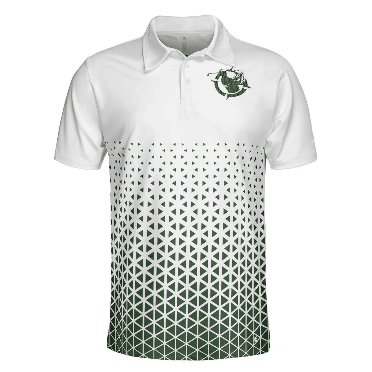 Men Golf Polo Shirt - Golf Texture Aluminium Men Polo Shirt, Triangle Geometric Polo Shirt, Best Golf Shirt For Men, Best Gift For Golfers - Image 3
