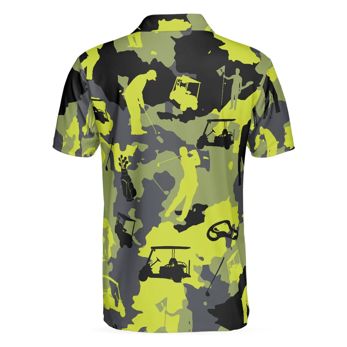 Men Golf Polo Shirt - Green And Grey Camouflage, Military Streetwear, Camo Men Golf Polo Shirt - Perfect Polo Shirt For Men, Golfers - Image 2