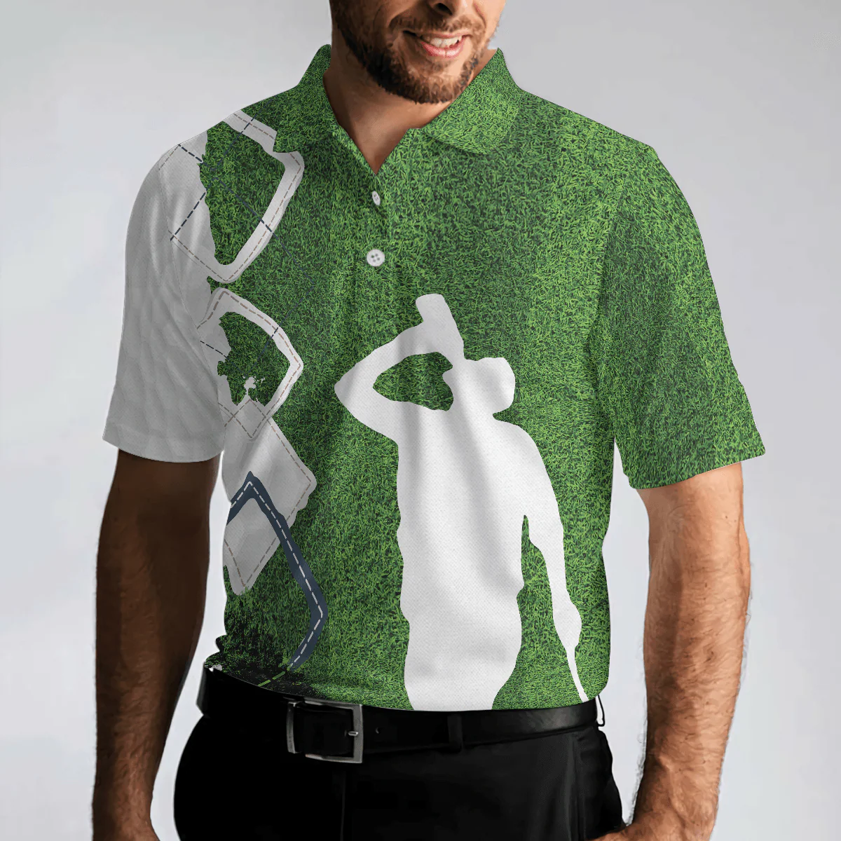 Men Golf Polo Shirt - Green Argyle Golf Men Polo Shirt, I Got A Cold Beer On Every Hole In One Men Golf Polo Shirt - Perfect Polo Shirt For Men - Image 4