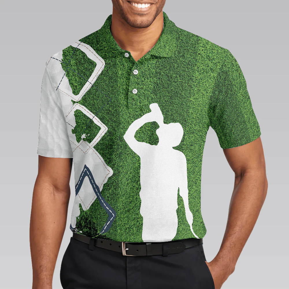 Men Golf Polo Shirt - Green Argyle Golf Men Polo Shirt, I Got A Cold Beer On Every Hole In One Men Golf Polo Shirt - Perfect Polo Shirt For Men - Image 5