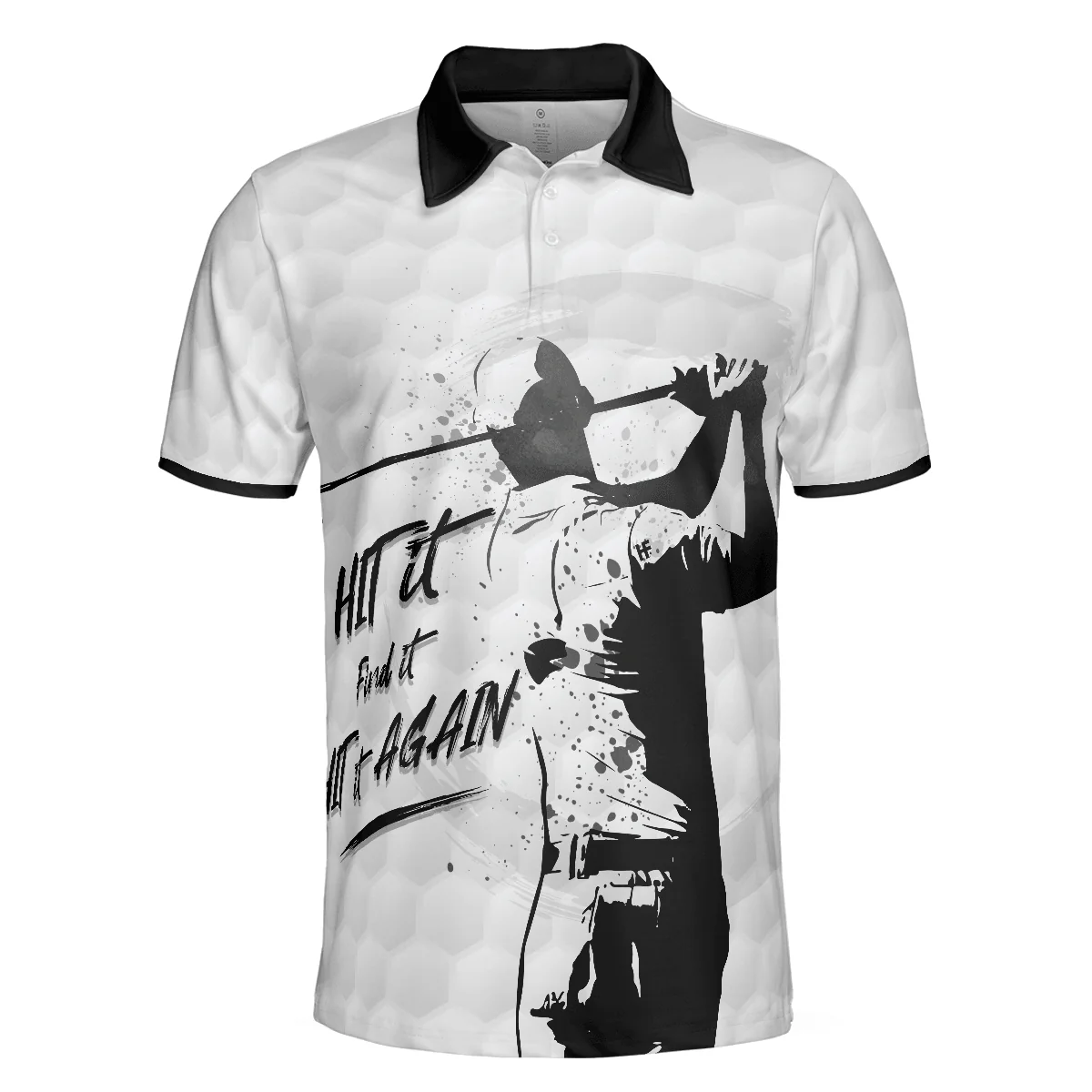 Men Golf Polo Shirt - Hit It Find It Hit It Again Man Golf Men Polo Shirt - Perfect Polo Shirt For Men, Golfers - Image 3