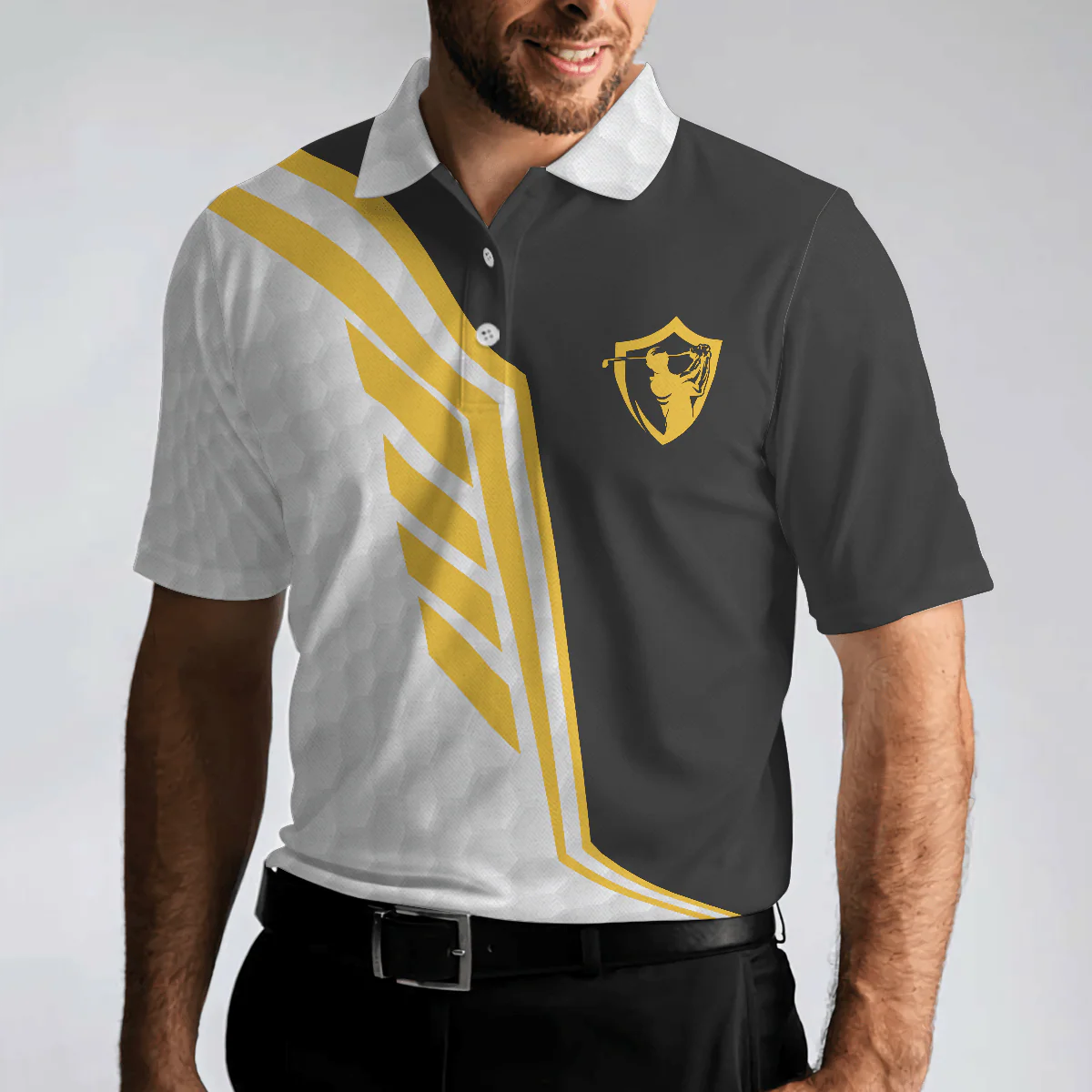 Men Golf Polo Shirt - I Ain't Perfect But I Can Still Play Golf Polo Shirt, Black And White Golfing Shirt For Men, Best Gift For Men - Image 5