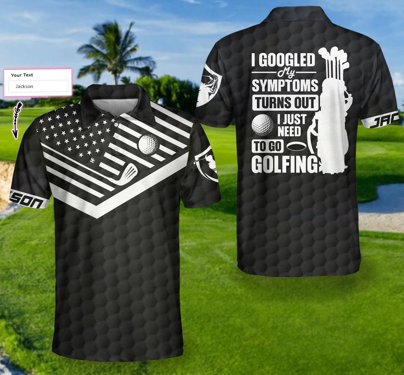 Men Golf Polo Shirt - I Just Need To Go Golfing Custom Polo Shirt, Personalized American Flag Polo Shirt, Cool Golf Shirt For Men, Golf Lover