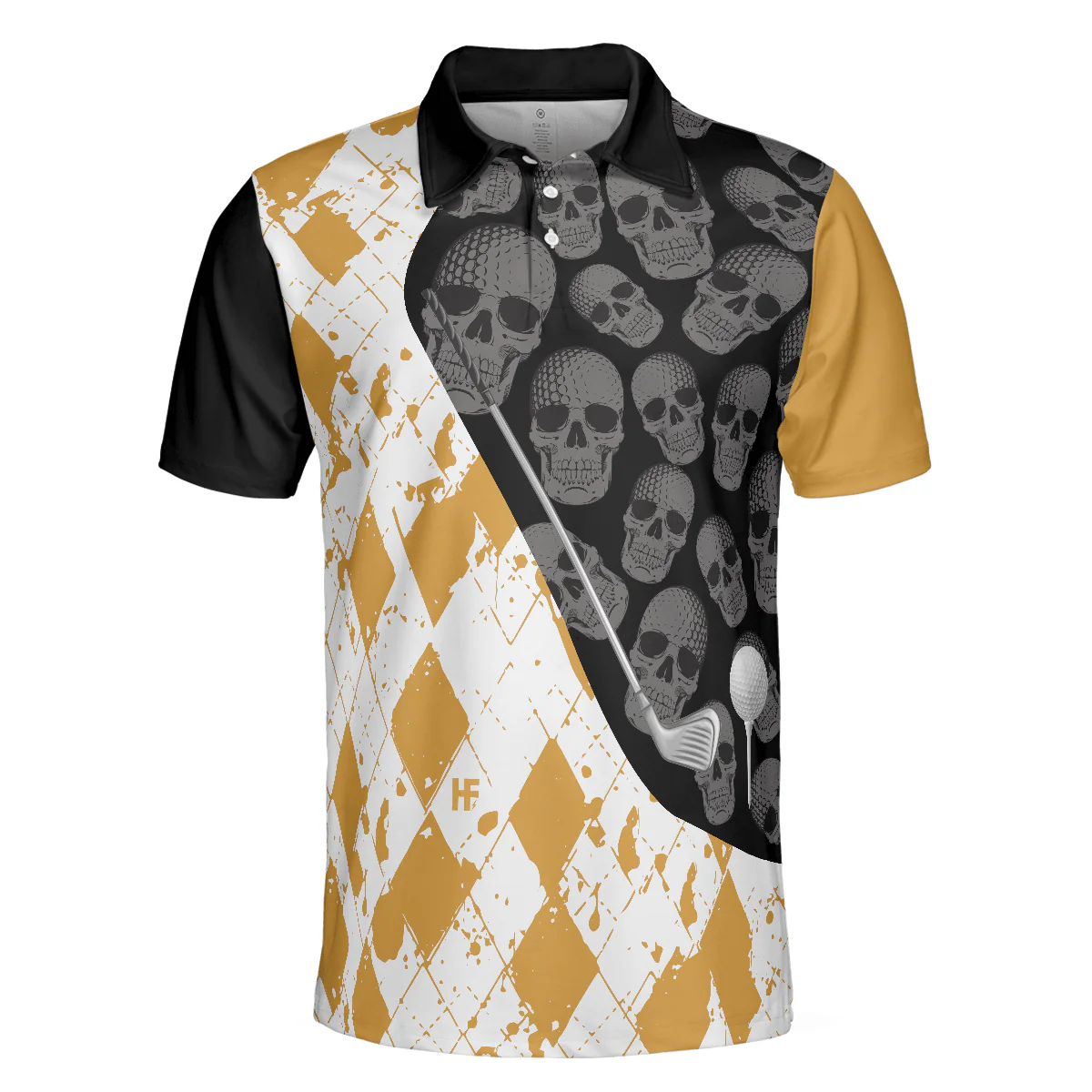 Men Golf Polo Shirt - I Just Want To Drink Beer Play Golf And Take Naps Polo Shirt, Yellow Argyle Pattern Golfing Shirt For Men - Image 3