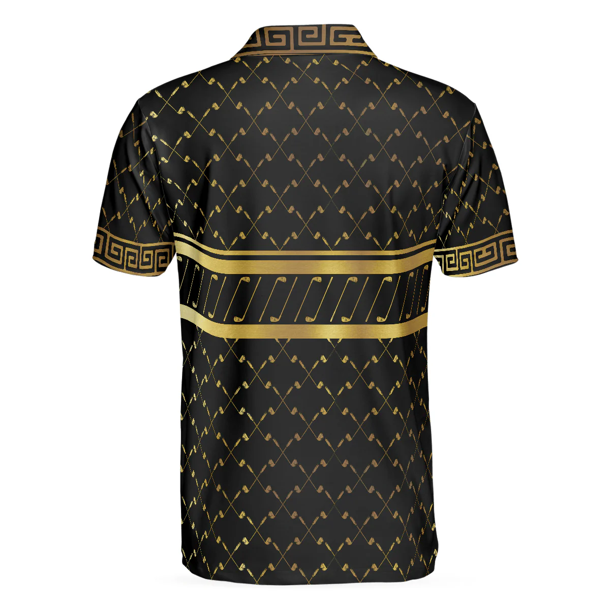 Men Golf Polo Shirt - I Need My Daily Dose Of Iron Black & Gold Polo Shirt, Luxury Golden Greek Golf Shirt - Perfect Gift For Men, Golfers - Image 2