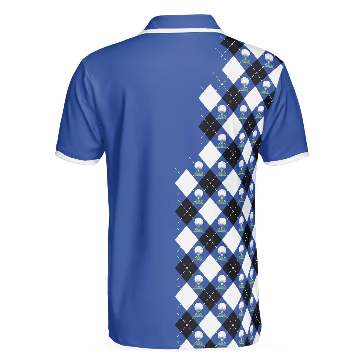 Men Golf Polo Shirt - I Need My Daily Dose Of Iron Polo Shirt, Argyle Pattern Polo Shirt, Best Golf Shirt For Men, Golfers - Image 2