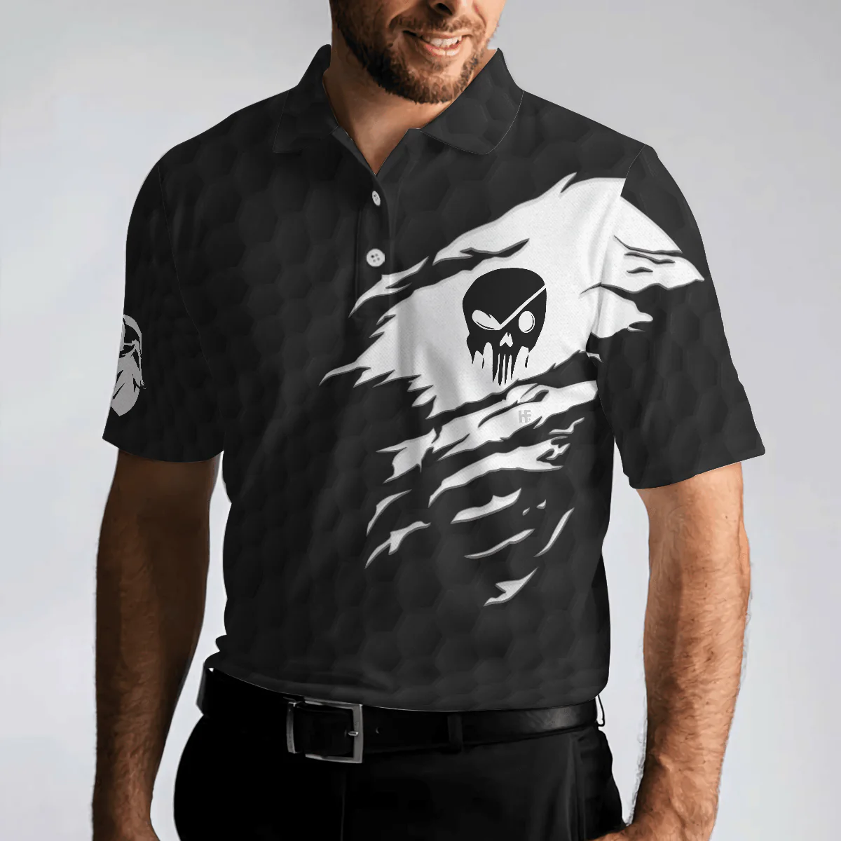 Men Golf Polo Shirt - I'm A Golf Pro Golf Polo Shirt, Black And White Skull Golf Shirt, Basic Golf Sayings Shirt For Men, Golfers - Image 5