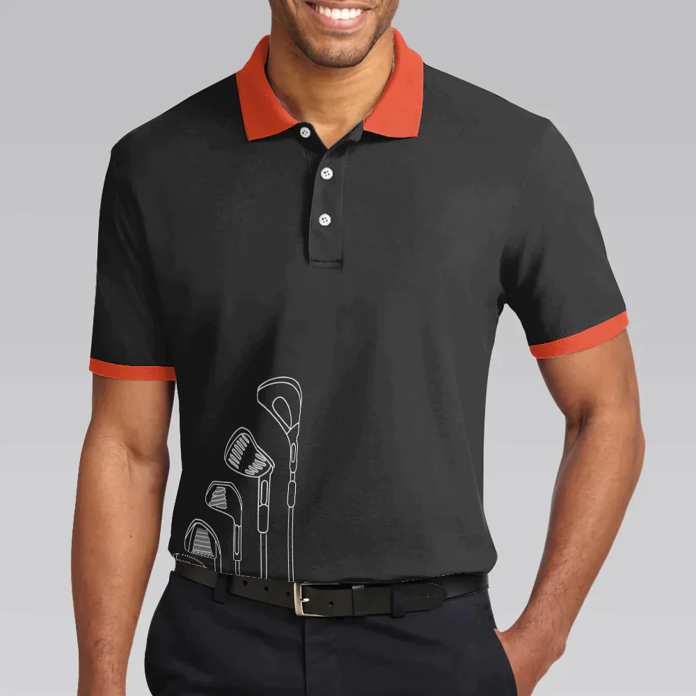 Men Golf Polo Shirt - Life Is Full Of Important Choices Golf Clubs Polo Shirt, Black Golfing Men Golf Polo Shirt - Perfect Polo Shirt For Men, Golfers - Image 4