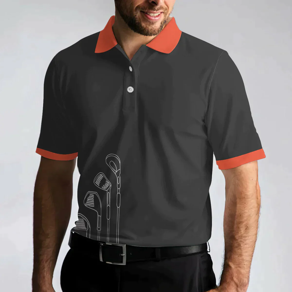 Men Golf Polo Shirt - Life Is Full Of Important Choices Golf Clubs Polo Shirt, Black Golfing Men Golf Polo Shirt - Perfect Polo Shirt For Men, Golfers - Image 5