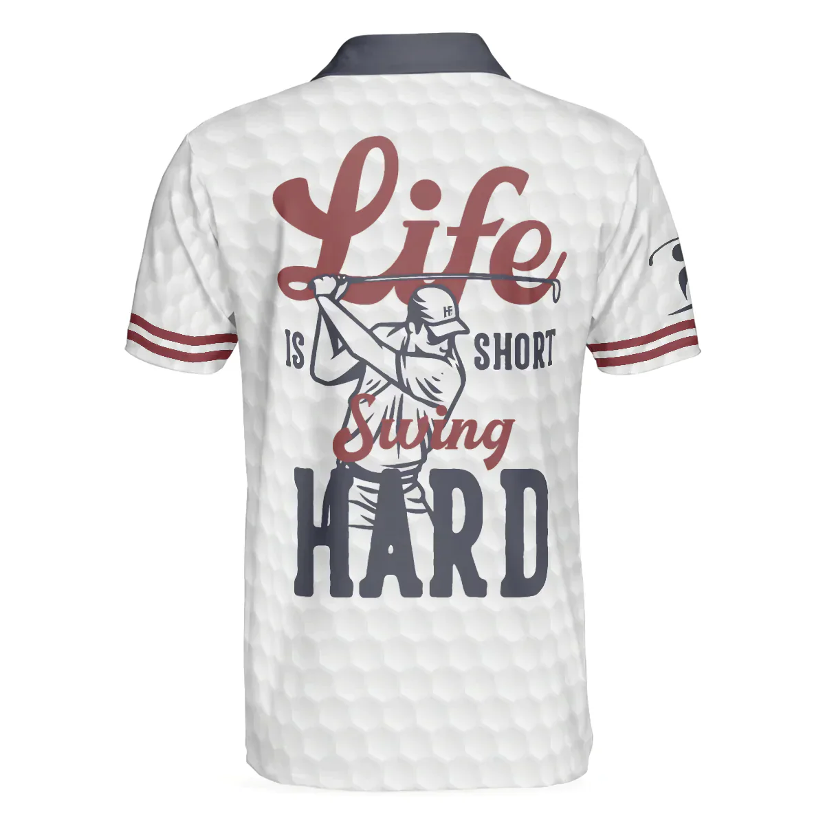 Men Golf Polo Shirt - Life Is Short Swing Hard, Grey Argyle Men Golf Polo Shirt - Perfect Polo Shirt For Men, Golfers - Image 2