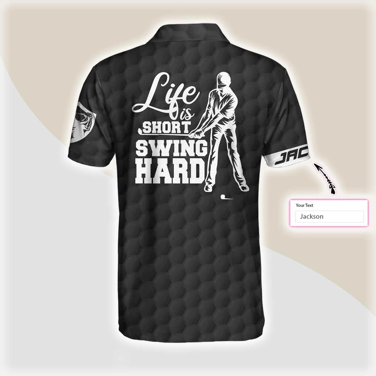 Men Golf Polo Shirt - Life Is Short Swing Hard Men Golf Polo Shirt - Perfect Polo Shirt For Men, Golfers - Image 3