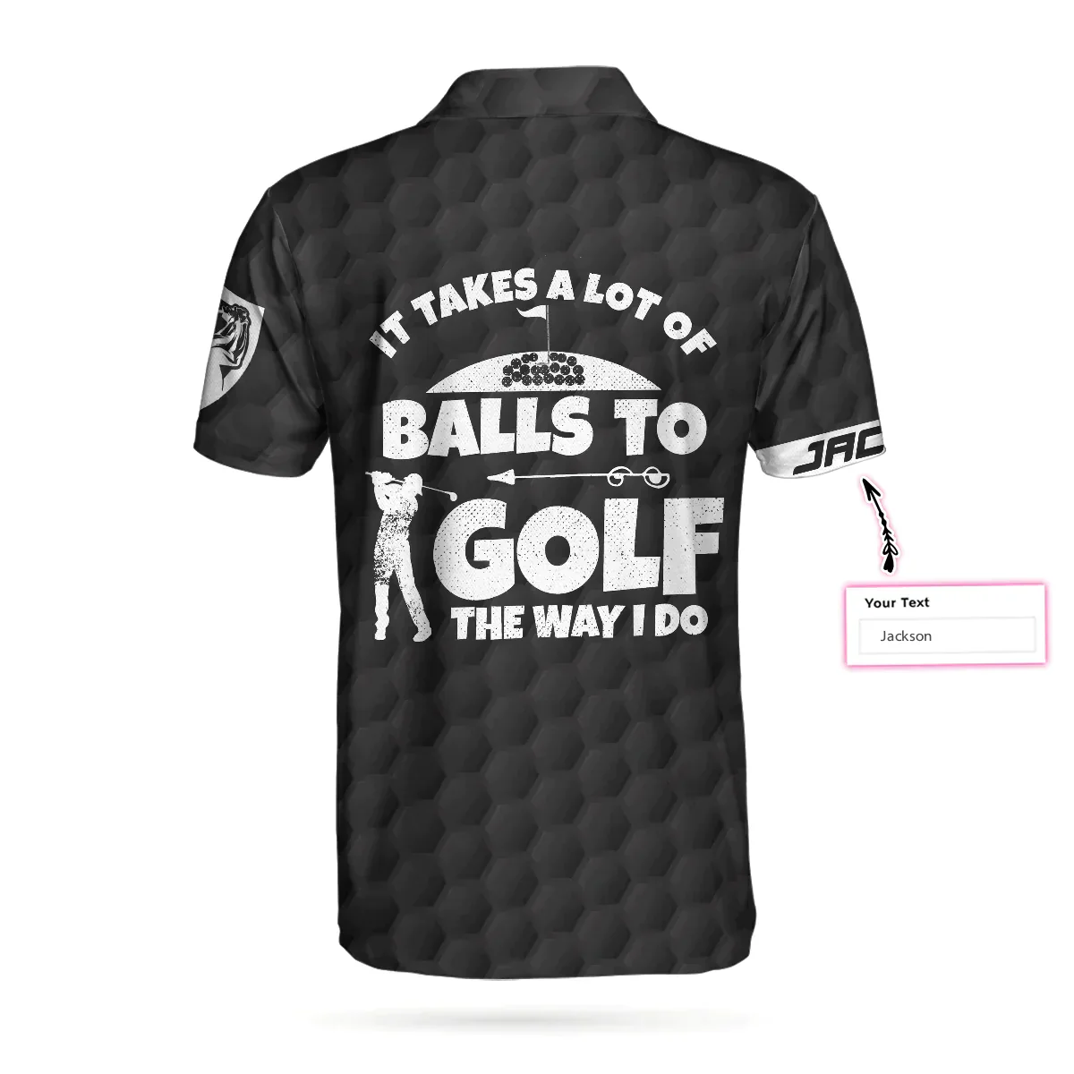 Men Golf Polo Shirt - Personalized American Flag Golf Polo Shirt, It Takes A Lot Of Balls To Golf Custom Polo Shirt For Men, Cool Gift For Male Golfers - Image 3